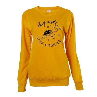 "Skip a Straw, Save a Turtle" - Eco Sweatshirt