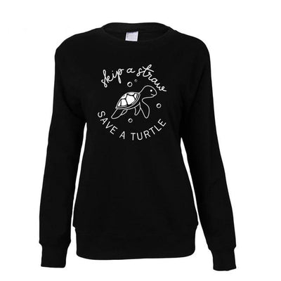"Skip a Straw, Save a Turtle" - Eco Sweatshirt