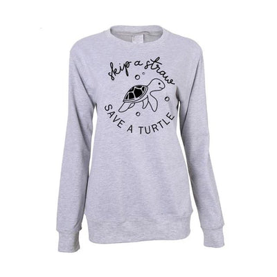 "Skip a Straw, Save a Turtle" - Eco Sweatshirt