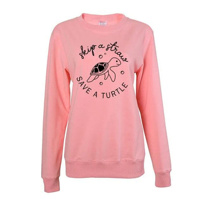 "Skip a Straw, Save a Turtle" - Eco Sweatshirt