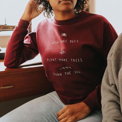 "Help More Bees, Clean The Seas" - Eco Sweatshirt