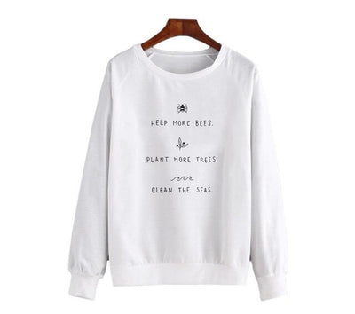 "Help More Bees, Clean The Seas" - Eco Sweatshirt