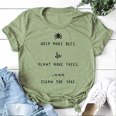 "Help More Bees, Clean The Seas" - Eco Tee