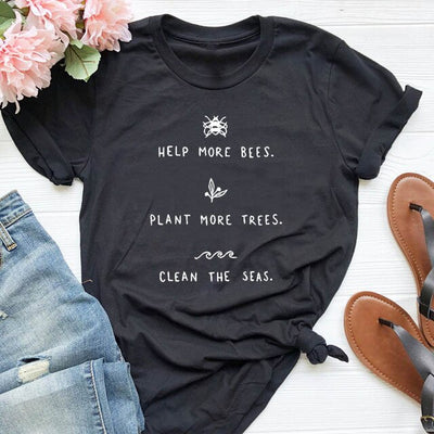 "Help More Bees, Clean The Seas" - Eco Tee