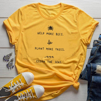 "Help More Bees, Clean The Seas" - Eco Tee