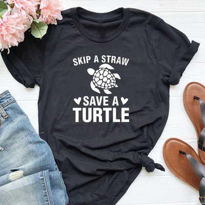 "Skip a Straw, Save a Turtle" - Eco Tee