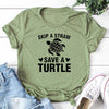 "Skip a Straw, Save a Turtle" - Eco Tee