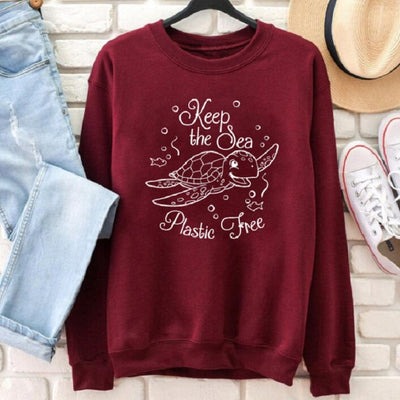 "Keep The Sea Plastic Free" - Eco Sweatshirt