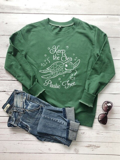 "Keep The Sea Plastic Free" - Eco Sweatshirt