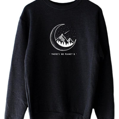 "Moon Crescent There is No Planet B" - Eco Sweatshirt
