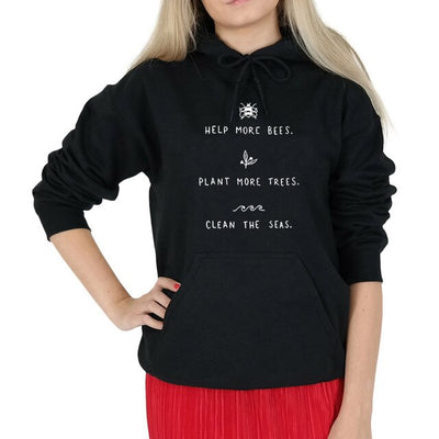 "Help More Bees, Clean The Seas" - Eco Hoodie