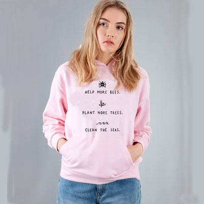 "Help More Bees, Clean The Seas" - Eco Hoodie