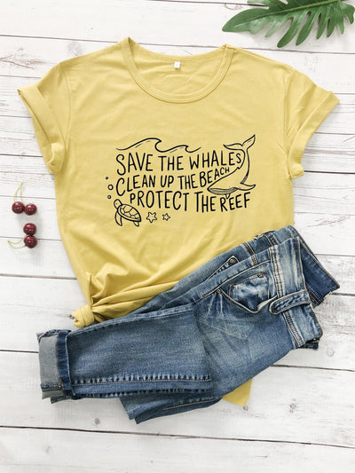 "Save The Whales, Protect The Reef" - Eco Tee